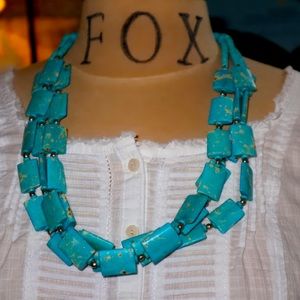 Turquoise Colored Beaded Necklace